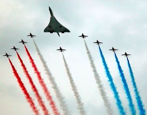 Concorde and the Red Arrows at the Queen's Golden Jubilee celebrations, 2002 (title). Credit: The Concorde Channel
