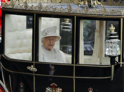 The Queen Elizabeth II on Trooping the Colour 2019-06-08 (title). Credit: BBC/Tolga Akmen/AFP/Getty Images