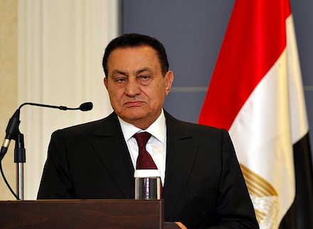 Mubarak holding a press conference in Istanbul, Turkey, in February 2011. Credit_Getty Images