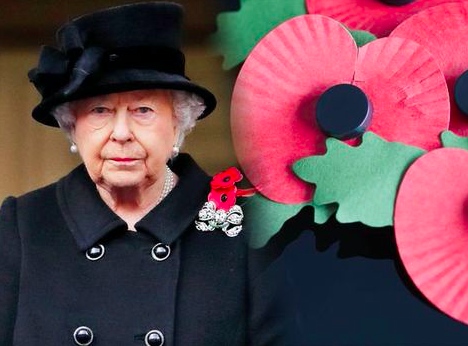 01 Queen on Remembrance Day 2019. Credit to The Express
