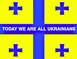 Georgian flag in the colours of Ukrainian flag. From Facebook