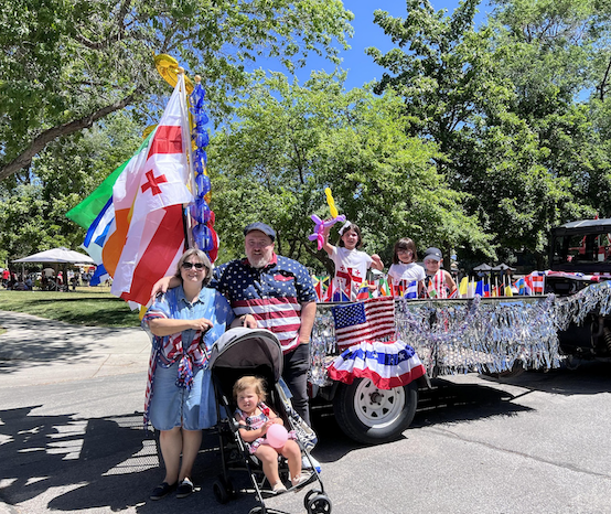 Tamar Gotsiridze-Kavsadze with her Americanized Georgian family in the United States on 4th July 2022. Credit to Tamar Gotsiridze-Kavsadze