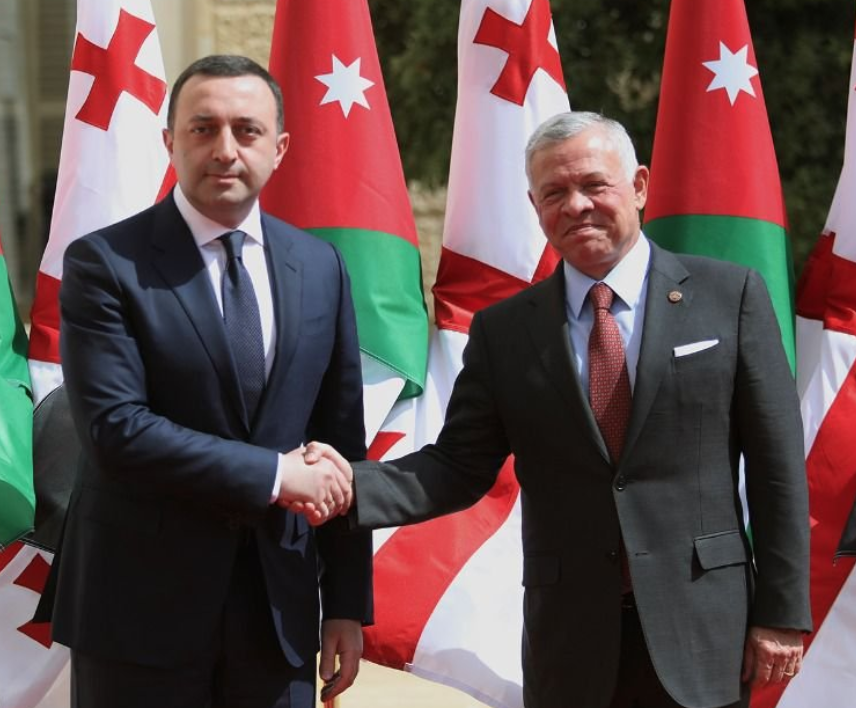 PM of Georgia Irakli Garibashvili and HM King Abdullah II of Jordan in May 2022. Credit to Patriarchate of Georgia