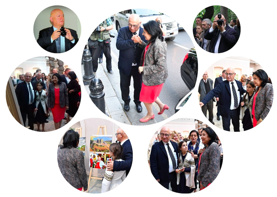 Badri Vadachkoria with the President of Georgia, Salome Zourabichvili. Credit to Badri Vadachkoria/BRAMS