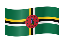 Dominica flag waving