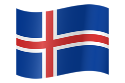 Flag of Iceland waving