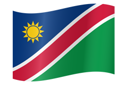 Flag of Namibia waving