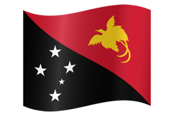 Flag of Papua New Guinea waving