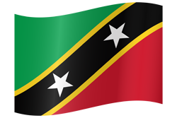 Flag of Saint Kitts and Nevis waving