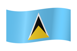 Flag of Saint Lucia waving