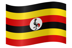 Flag of Uganda waving