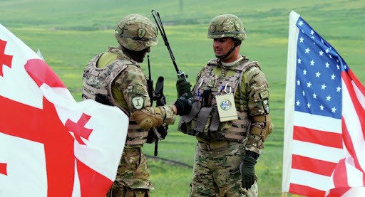 Geo and US Soldiers at the Joint Military Exercises Agile Spirit. Credit to Embassy of Georgia in USA