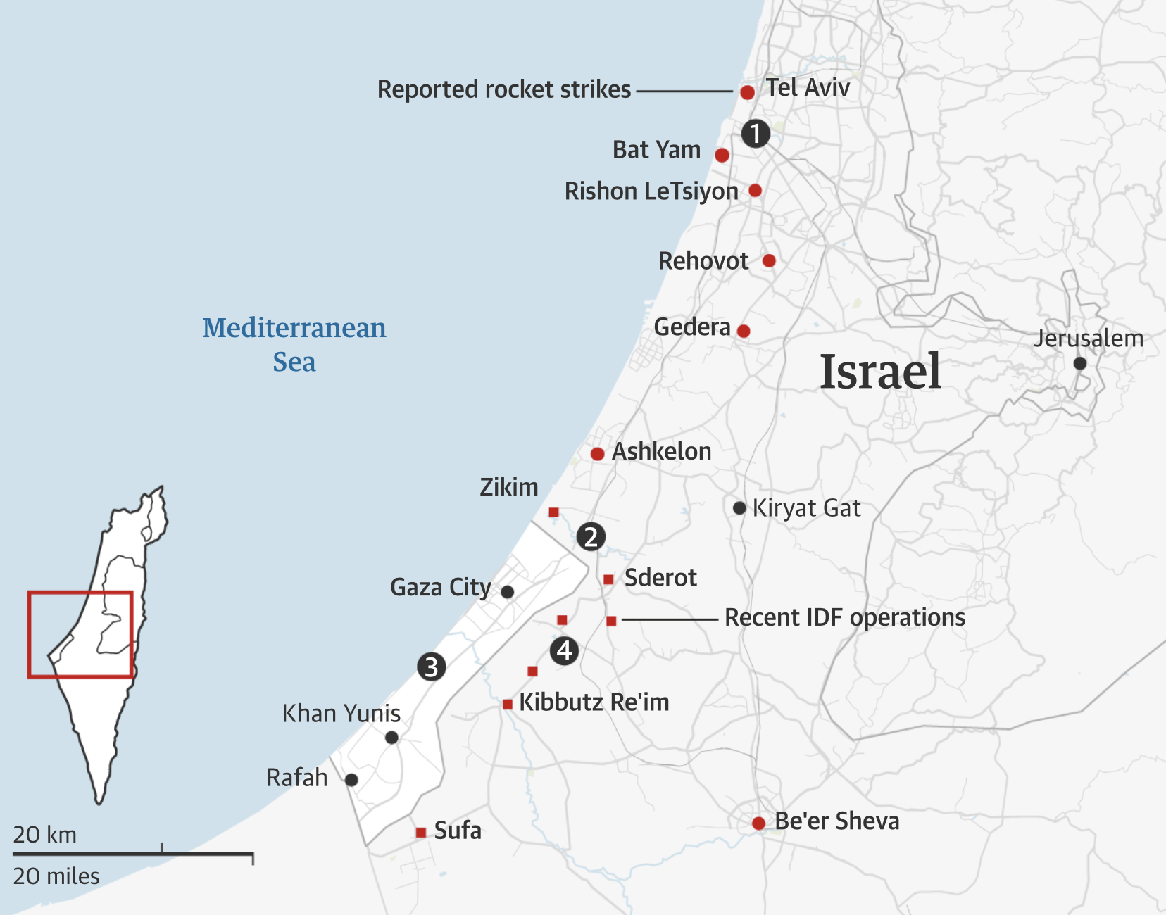 Guardian graphic. Credit to Guardian reporting, Reuters, Israel Defence Force