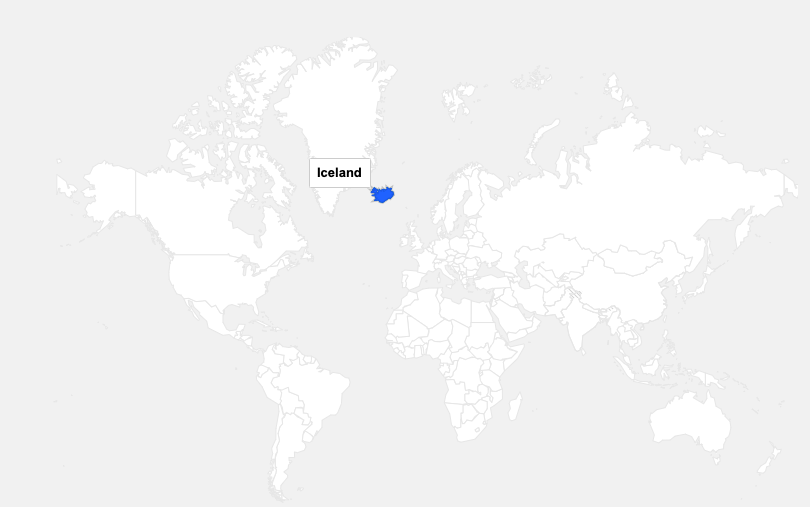 Iceland on the world map