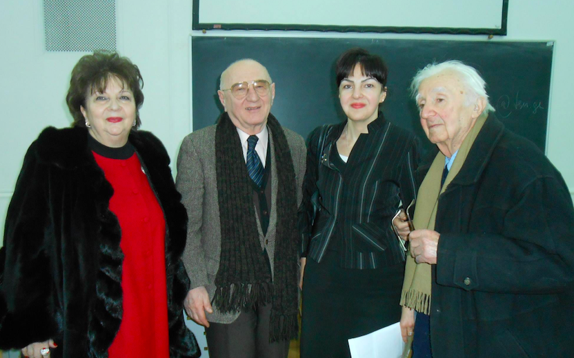 TSU Professors Innes Merabishvili, Tamaz Gamkrelidze Lela Ebralidze, and Mamia Ebralidze (L-R). Credit to Maia Ebralidze