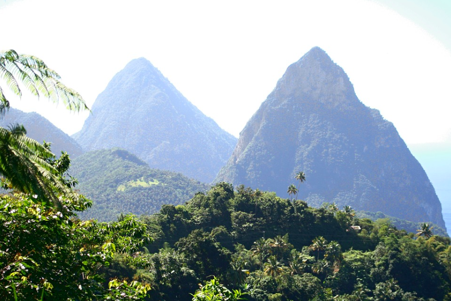 Twin Pitons on Saint Lucia. Credit to Violetta