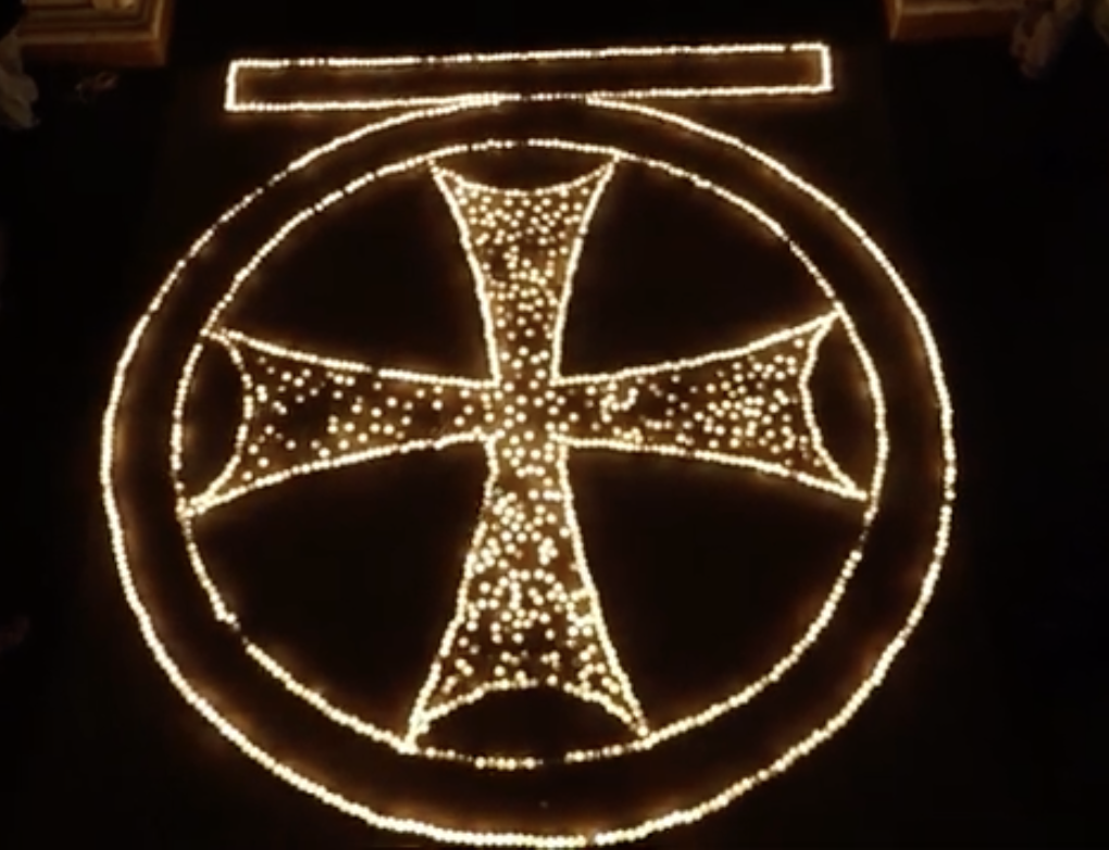 04 Capital letter D in Georgian, made out of 900 candles