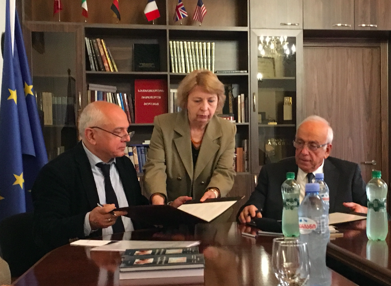 Memorandum – Malkhaz Badzagua, Zina Jorbenadze, and Giorgi Kvesitadze (L-R). Credit: Maia Nadareishvili