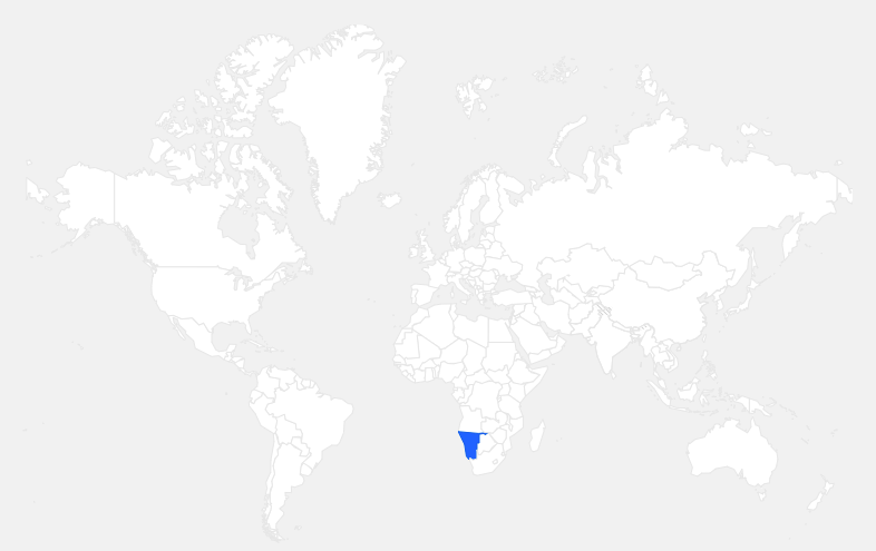 Namibia on the world map
