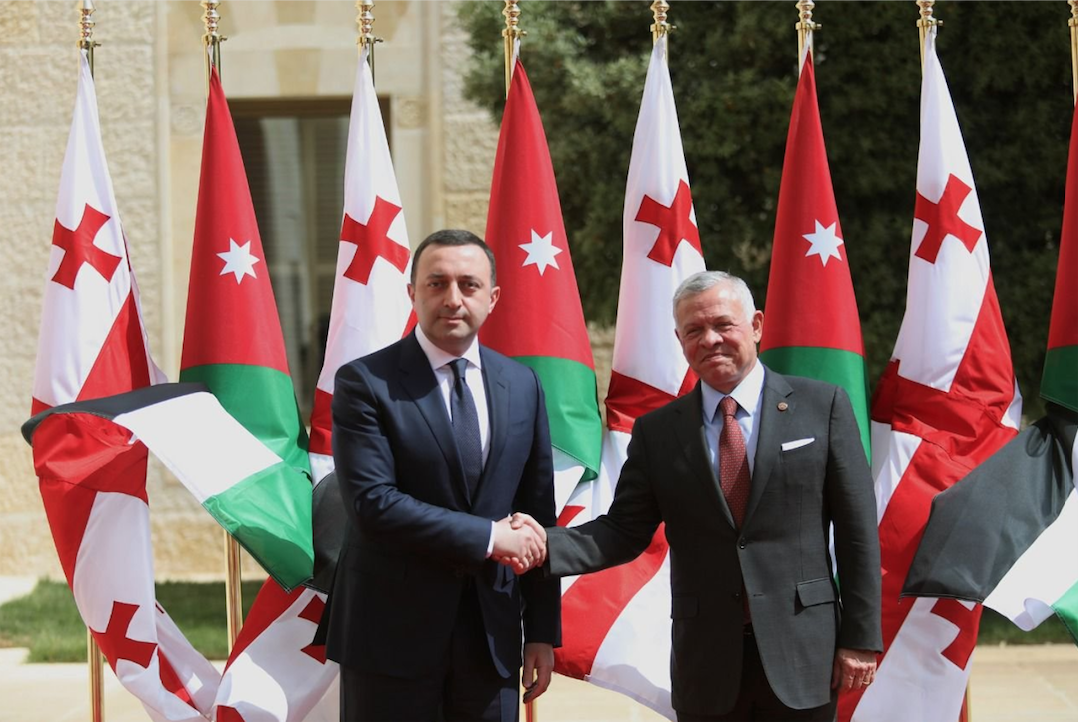 PM of Georgia Irakli Garibashvili and HM King Abdullah II of Jordan in May 2022. Credit to Patriarchate of Georgia