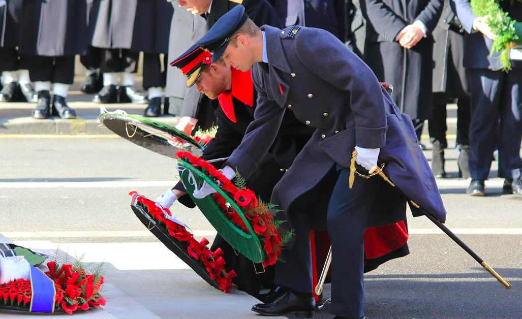 Prince William and Prince Harry at Cenotaph on Remembrance Sunday 2019. Credit: The Royal British Legion