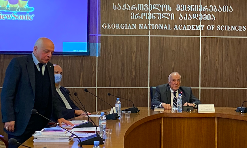 Professor Malkhaz Badzagua (L) at GACS Autumn session 2021. Credit to BRAMS