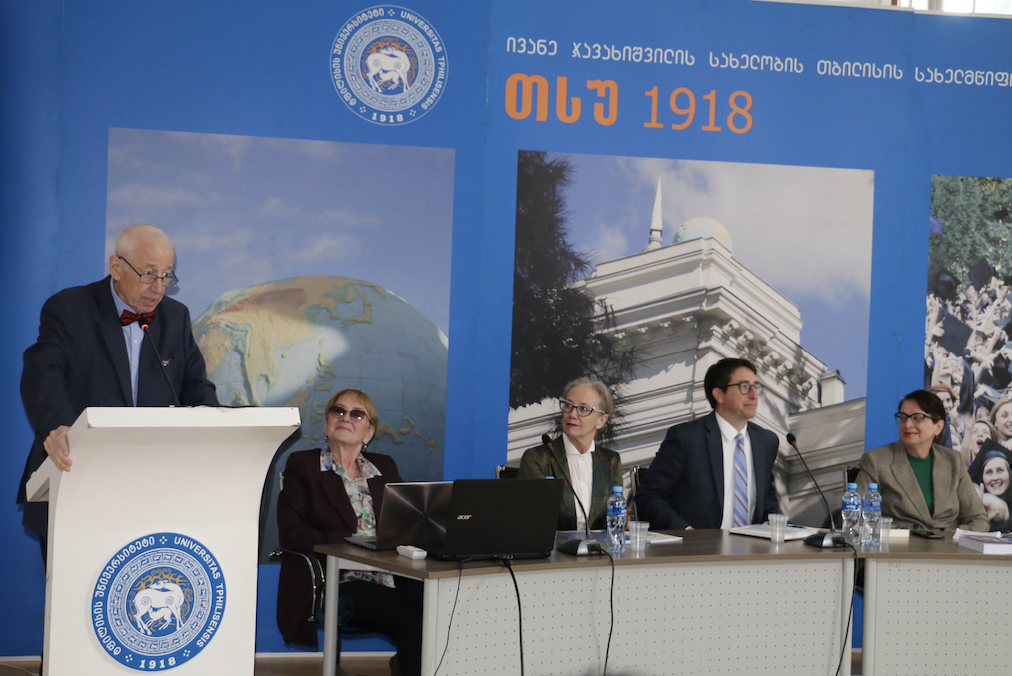Professor Vasil Kacharava at the opening ceremony of the American Studies Conference 2023. Credit to Tbilisi State University