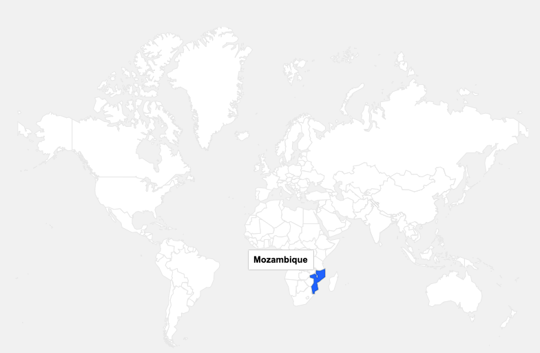 Republic of Mozambique on the world map 02