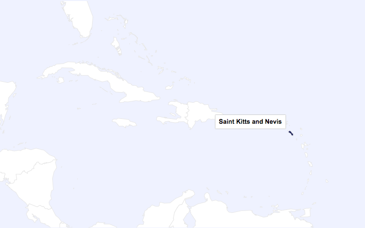 Saint Kitts and Nevis on the map