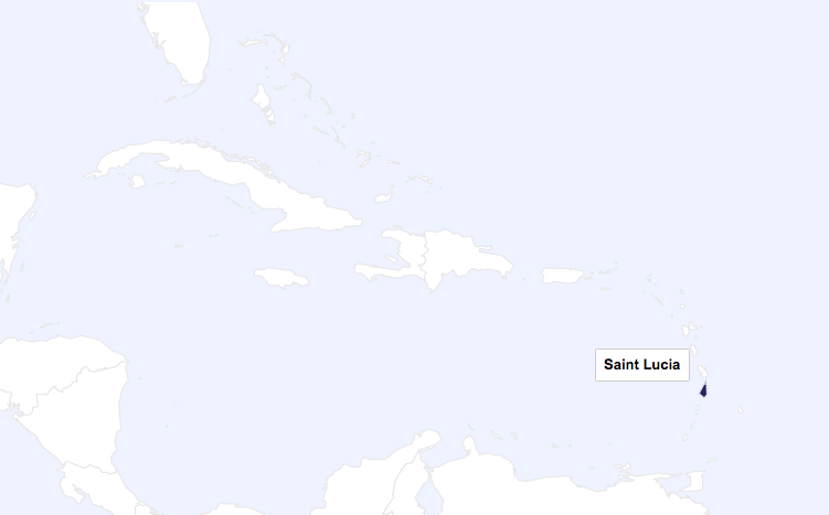 Saint Lucia on the map