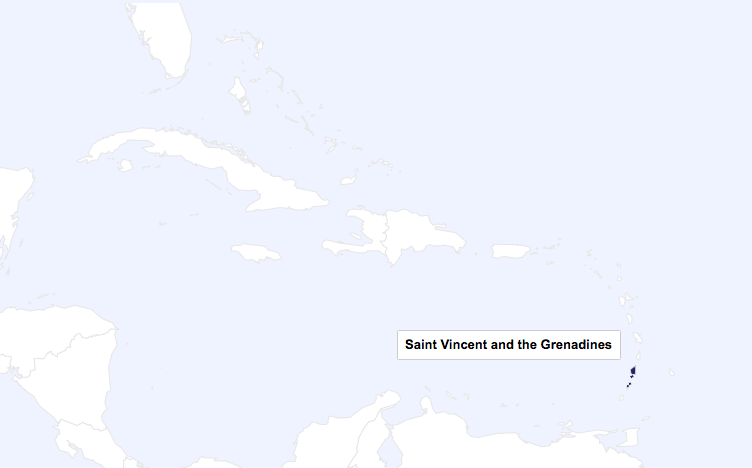 Saint Vincent and the Grenadines on the map