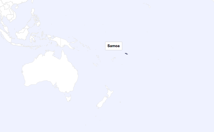 Samoa on the map