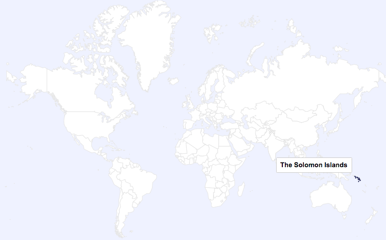 Solomon Islands on the world map