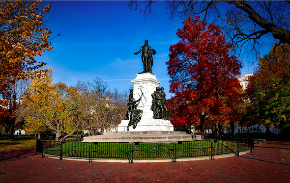 The statue of Marquis de Lafayette