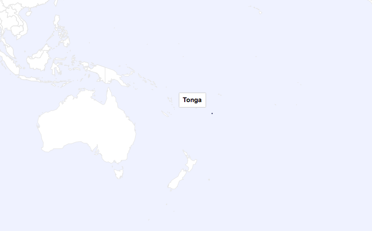 Tonga on the map