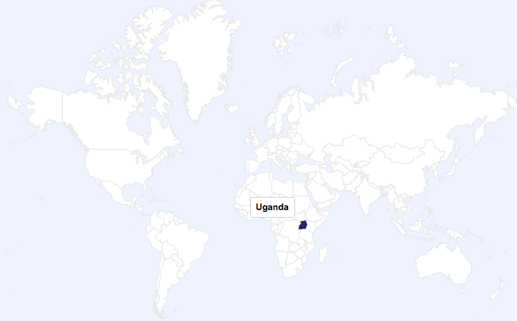 Uganda on the world map