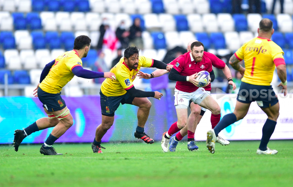 Vasil Lobzhanidze at Rugby Euro Championship 2022 Final. Credit to Popsport