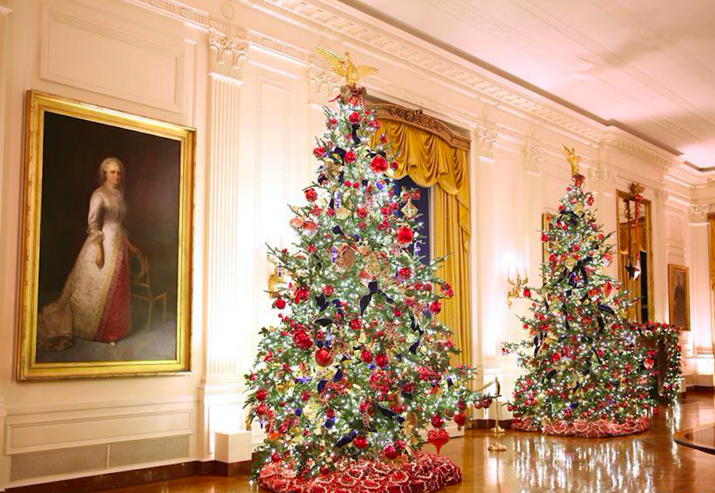 Christmas decorations at the White House on 2 Dec 2019. Credit: Xinhua/Hu Yousong