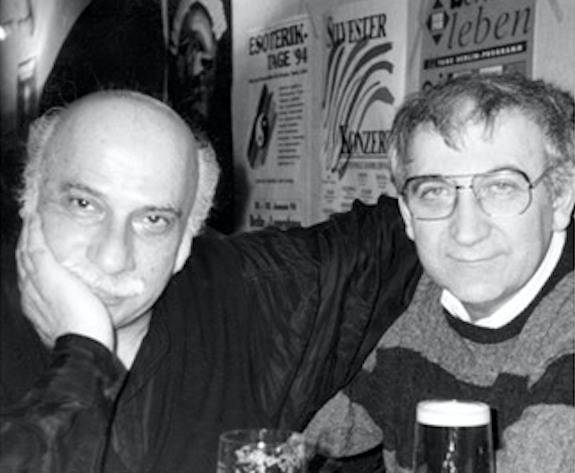 Giya Kancheli (left) and Eldar Shengelaya (right). Credit: Ambebi.ge