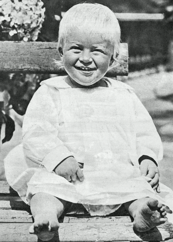 Prince Philip in 1921, almost the same age as Prince Louis right now. Credit: Reader's Digest/Historia/Shutterstock
