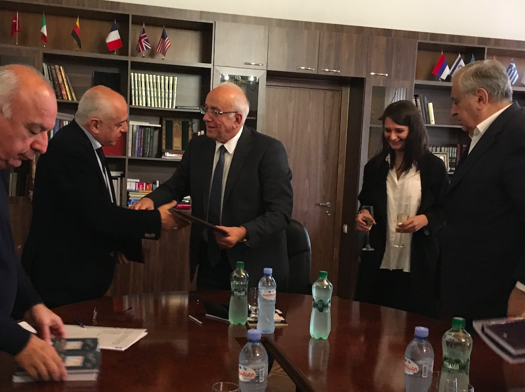 The Memorandum of Cooperation signed and the documents exchanged. Credit: Maia Nadareishvili