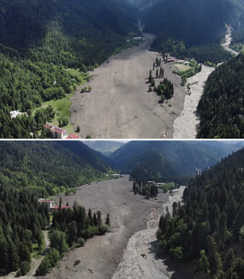 The Shovi landslide. Screengrab/BRAMS