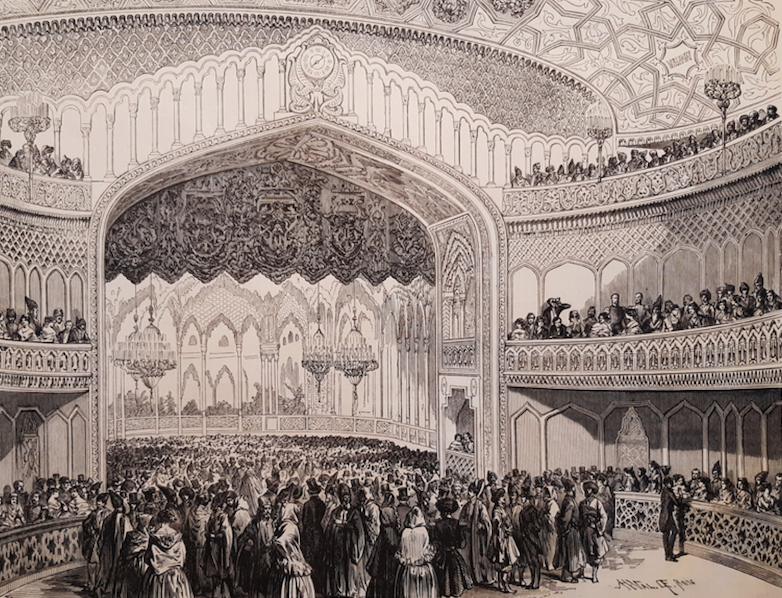 The illustration of the Tbilisi Opera House interior in the French newspaper (25 October 1851). Credit to Netgazeti