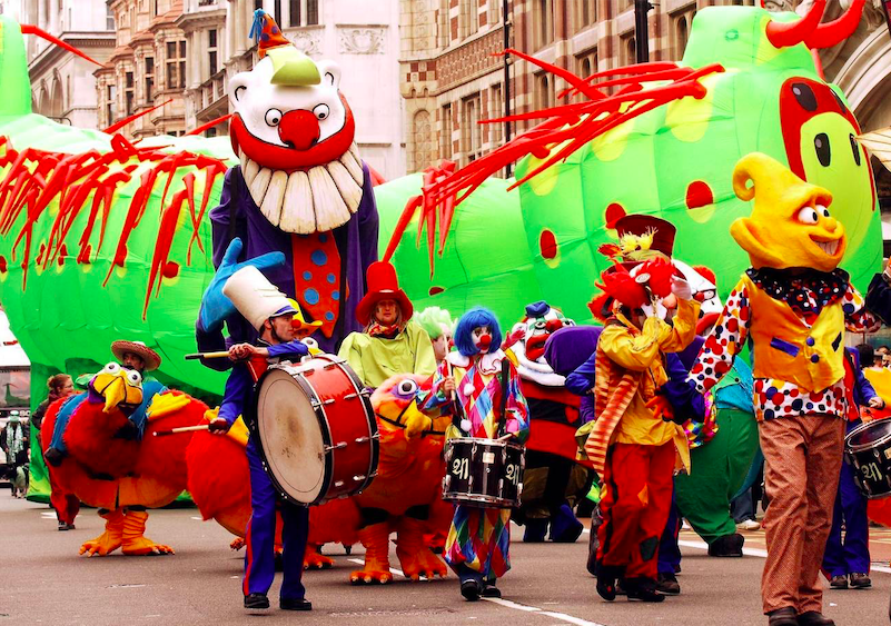 A marching band joins in with the St Patrick's Day Parade in central London. Credit: PA Archive/PA Images