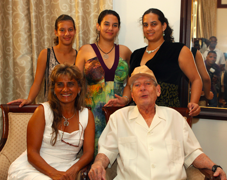 Albert René with his wife Sarah and children at the presentation of his biography written by Kevin Shillington (June 2014). Credit: Joe Laurence/Seychelles News Agency