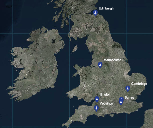 Concorde locations in Great Britain. Credit: Mail Online