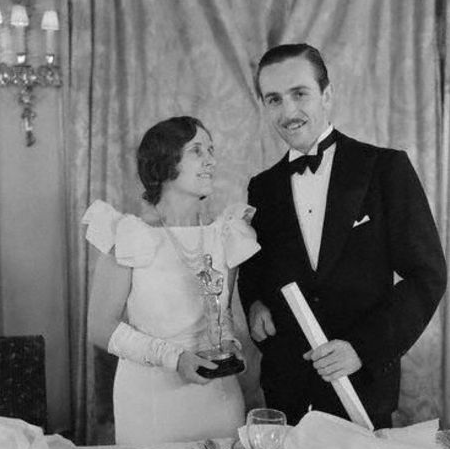 Lilian Bounds and Walt Disney on their wedding day. Credit to Time Toast
