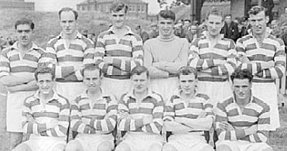 Sean Connery (front row, second from right) with Bonnyrigg Rose Athletic FC. Credit to Scottish Junior FA
