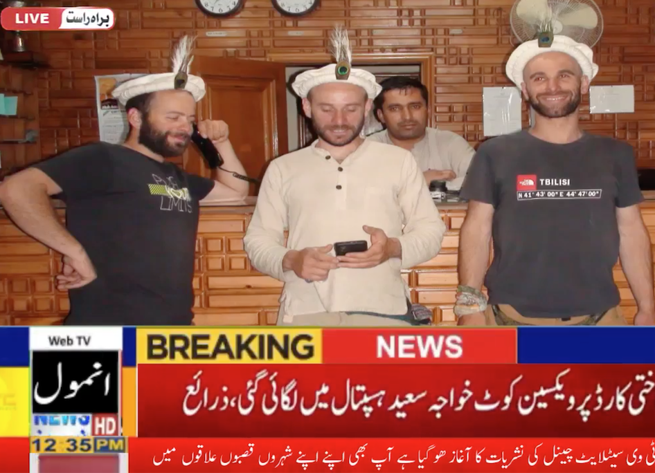 The Georgian climbers on Pakistani TV