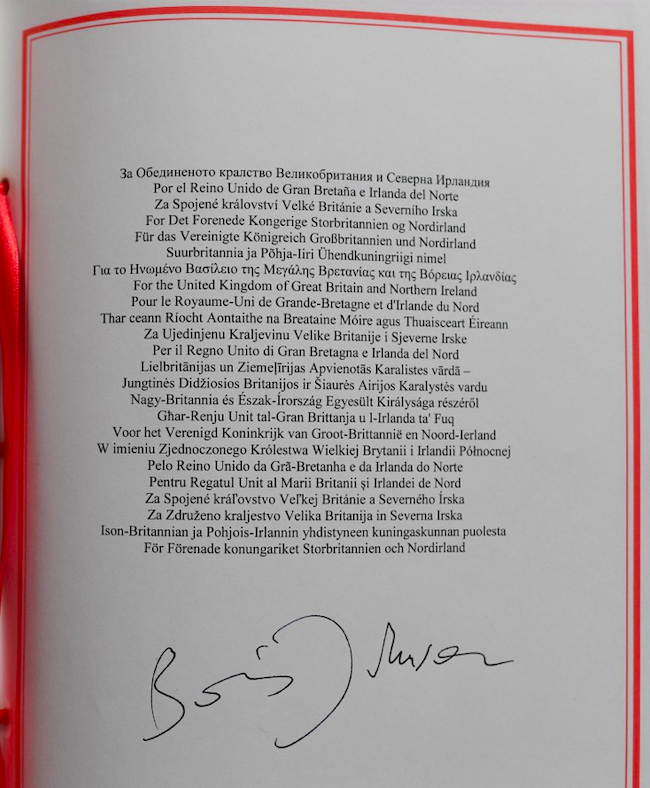The deal signed today at Downing Street. Credit to The Sun